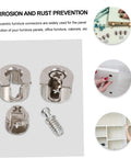 Heavy Duty Eccentric Cabinet Connectors And Screw In Dowel Pins with screw and silver finish for secure panel connections.