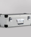 4.33 Inch Spring Loaded Handle Stainless Steel Heavy Duty Handle on toolbox chest case with rubber grip, side view