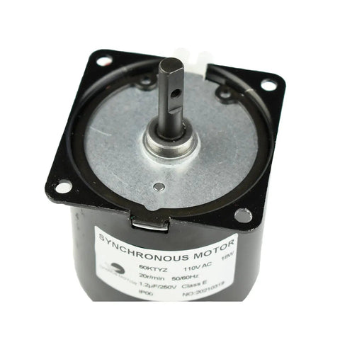 Heavy Duty Electric Barbecue Motor With 60KTYZ Gear Reduction, showing top view of rotisserie motor, 110V 50-60 RPM.