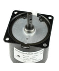 60KTYZ AC Synchronous Gear Motor Low Noise 110V 30-36 RPM High Torque Permanent Magnet Motor in top view showing shaft and label