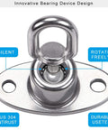 Silent Ball Bearing Swing Hangers, Heavy Duty 360 Degree Rotating Swing Swivel Hooks, close-up of stainless steel bearing design
