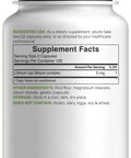 Supplement bottle displaying nutrition facts for Low Dose 5mg Lithium Orotate Capsules For Gentle Absorption And Big Bioavailability, Stable Mineral Salt Form, Non GMO Gluten Free, 240 Count For Everyday Wellness And Balanced Mood Support.