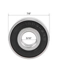 Heavy Duty Deep Groove Ball Bearings 1603-2RS Double Sealed Chrome Steel 5/16X7/8X11/32 Inch front view with measurements shown.
