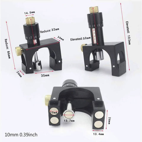 Magnetic Two Piece Planer Setting Gauge And Cutter Calibrator, A Pro Level Jig with measurement markings and knobs