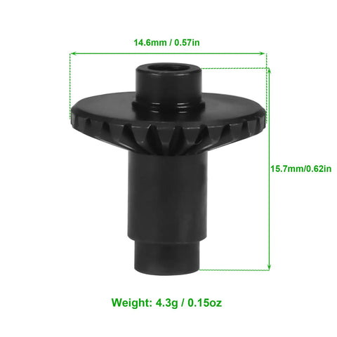 Machined Steel Pinion Gear Set 24T And 12T for 1/18 RC crawler upgrade kit shown with dimensions and weight