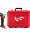 Straight Up Heavy Duty Cordless M18 Cable Stripper For No Sweat Insulation Removal And Quick Wire Prepping Tool next to red case.