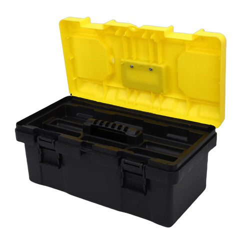 Durable Plastic Tool Box With Secure Locking Latch And Sturdy Handle, Removable Tray, Lockable Lid For Truck Bed Or Home Garage