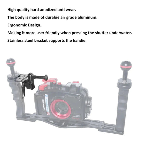 Shutter Release Extension Lever Trigger Mount Adapter For Diving Tray Stabilizer And Underwater Camera Housing Handle
