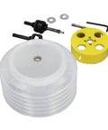 Awesome FTVOGUE Bimetallic Hole Saw Kit For Recessed Light Installation With Dust Bowl Cutting Clean Holes In Wood Plastic PVC And Metal For DIY Pros and Homeowners Alike, yellow 108mm saw with dust bowl