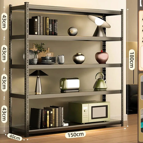Heavy Duty Five Tier Metal Shelving Unit EZ Snap Assembly Adjustable Storage Rack Workhorse Utility Shelf For Garage Warehouse And Home Organization Heavy Load Capacity Up To Two Thousand Pound Support