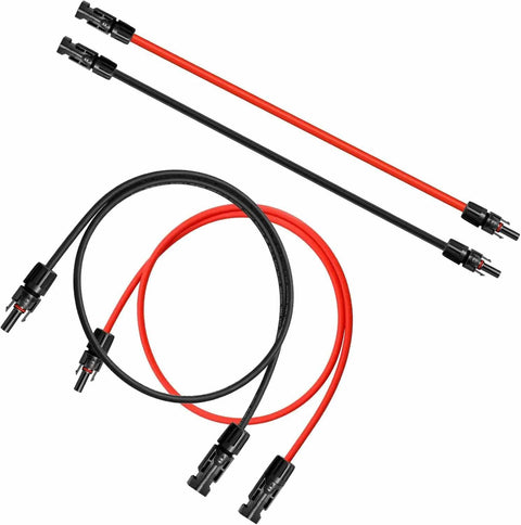 6 Ft 10AWG Solar Extension Cable Kit With MC4 Male And Female Connectors, Tinned Copper Wire For Solar Panels