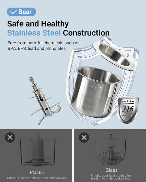 All-In-One Baby Food Maker Steamer And Blender For Kid-Friendly Homemade Meals with stainless steel construction details