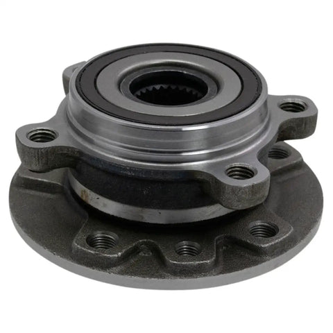 Heavy Duty Rear Wheel Bearing And Hub Assembly Pair For Fiat 500X All Wheel Drive Built Like Iron For Smooth Rides Every Mile 2016 Through 2018 Two Piece Bolt On Set close-up of robust hub assembly.