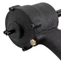 Close-up of Beefy Pneumatic Hole Punch Tool with 360 Degree Rotating Head and components for sheet metal use.