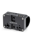 Pro Ring Grip Power Hub For DJI RS2 RS4 RS5 Rig with battery plate and mounts, rugged aluminum and steel build, front view.