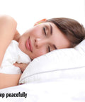 Woman sleeping with Snore Blocking Soft Foam Earplugs For Sleep And Travel 32 dB NRR And 37 dB SNR 12 Pairs in bedroom