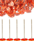 500 Pack 1-1/4 Inch Orange Plastic Cap Roofing Nails Heavy Duty Galvanized Tar Paper Fasteners for House Wrap Foam Board Insulation.