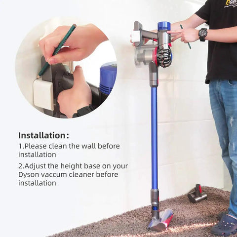 Installation of Dyson V7 V8 Wall Mount Storage Holder For Vacuum Cleaner Bracket Organizer Wall Mount Stand in white