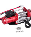 Sick Simulated Electric Winch Made From CNC Aluminum Alloy For 1 10 Rc Crawler Upgrade Parts With Realistic Red Finish and durable shell.