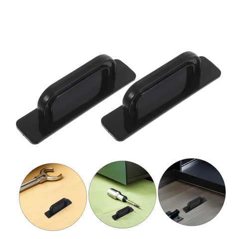 Self Adhesive Cabinet Handles No Drill Stick On Pulls For Drawers Wardrobe Glass Doors And Furniture Organization 5 Pairs Black