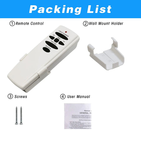 Ceiling Fan Remote Control Replacement For UC7078T And CHQ7078T, Reverse Function, A Must Have For Popular Residential Ceiling Fans, Not Universal, Requires Receiver And 9V Battery, Easy Install
