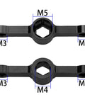 Two Piece Propeller Quick Release Wrench Kit For M3 M4 M5 Hex Nuts Includes Dual Size Hex Cutouts For M4 And M5 And Small For M3