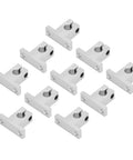 10 Pcs Linear Motion Rod Support For SK10 Aluminum Alloy Shaft Guide Rail Heavy Duty Load Capacity Smooth Edges With Precise Fit For 3D Printers And CNC Engraving Machines, 10-piece silver set