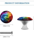 No Fuss 2 Pack Round Cabinet Knobs And Pull Handles For Kitchen Drawer Hardware 1.1 Inch Rainbow Smoke Stainless Steel with dimensions shown.