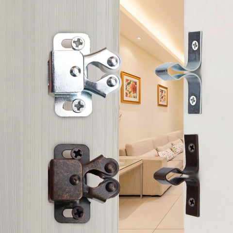 10 Pack Adjustable Steel Door Buckle Latches With Spring Ball Mechanism for cabinets and doors, installed on wardrobe