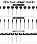 30Pcs Hella Versatile Soft Nylon Bristle Cup Brushes For Metal Polish And Cleaning With Zero Hassle Rotary Drill Bits.