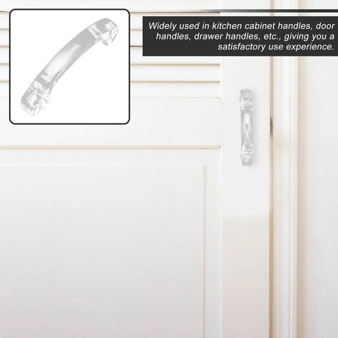 Eight Piece Acrylic Arc Shape Drawer Pulls And Cabinet Handles With Crystal Wardrobe Door Knobs For Furniture And Closet Hardware Large Crystal Pulls Screws Included Stylish And Versatile Closet Hardware