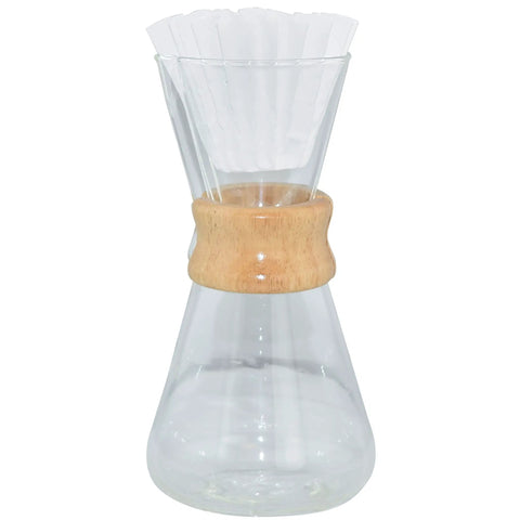 Kalita Style Coffee Filters 90 Pack White for Kalita Wave 185 Stagg X Chemex 3 Cup inside glass dripper.