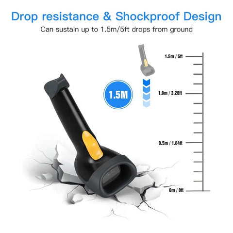 Handheld USB 2D Barcode Scanner Wired Plug And Play Automatic QR Code Reader With Long USB Cable showing drop resistance