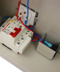 Close-up of electrical connections inside Heavy Duty Steel Cell Phone Locker With Integrated Charging Station And Secure Keys Built Like A Tank.