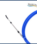 Two 20 Foot Blue Throttle Control Cables For Outboard Rotary Steering On Most Single Station Boats With Stainless Steel Ends And HDPE Liner
