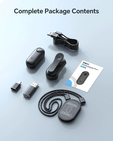 1440P Patrol Ready Body Camera With Audio, Built In 128GB Storage, Dual 1800mAh Batteries With Dock package contents
