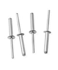100 Pack Aluminum Blind Rivets Three Sixteenth Inch Diameter, Three Quarters Inch Grip Range, Large Flange Pop Rivets With Steel Mandrel