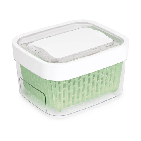 Keep It Fresh 1.6 Quart Food Storage Container With Airflow Basket, Adjustable Top Vent, Carbon Filter, and Clear Lid
