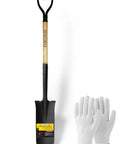 Drain Spade Shovel For Garden Digging And Transplanting Go To Trench Spade With Wooden D Handle And Steel Y Grip 45 Inch Tool