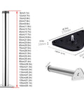 Beefy Adjustable Metal Furniture Legs Stainless Steel Table Legs And Cabinet Feet For Drawers Kitchen Sofas And Chairs With Custom Height And Screws 55.1 Inches, showing height measurements and base dimensions
