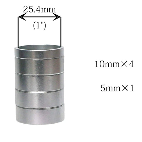 1 Inch Bicycle Handlebar Stem Spacer 25.4mm Alloy Aluminum Fork Headset Spacer 5mm 10mm Silver stack