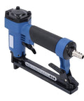 Kick Ass Heavy Duty Air Brad Nailer For Smooth Pneumatic Stapling With 22 Gauge Nails 4 To 16mm Range profile view with quick connect fitting.