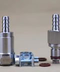 Quarter Inch Gas Tank Fuel Line Quick Release Disconnect Coupling Kit With Stainless Steel Valves And Viton O Rings on display
