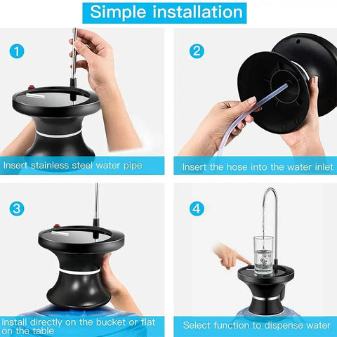 Automatic Electric Drinking Water Dispenser Pump For 2 To 5 Gallon Jugs USB Rechargeable installation steps.