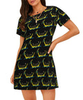 Dragon Boat Racing Nightgown For Women Short Sleeve Sleep Shirt Soft Casual Nightdress Cozy Lounge Sleepwear Medium