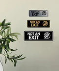 Not An Exit Stick Figure Sign Brushed Silver Small 2 Pack Clear Exit Icon For Quick Recognition In Emergencies Hallways Doors And Storage Areas For Public Buildings And Businesses, brushed silver wall sign