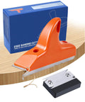 Legendary 3 In 1 Edge Banding Trimmer With Rock Solid Stainless Blades on wood surface, showcasing detail of blade and handle.
