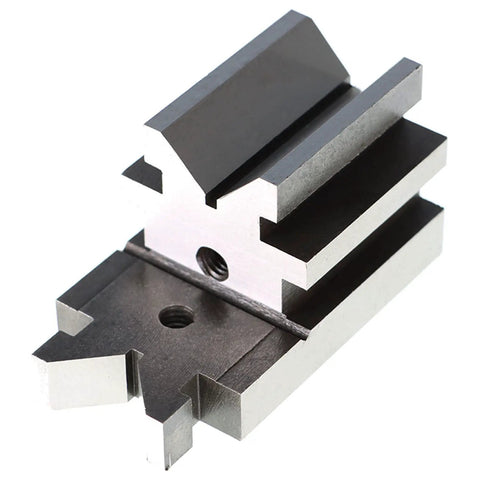 Beefy Full Angle V Block Fixture For Drilling Milling And Grinding, Hardened Steel With Adjustable Side Screws To Stop Tilting, 3.5 By 1.875 By 1.875 Inches, Rugged Precision Shop Tool on white background