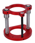 Pro Grade Router Lift Base With 2 Jaw Clamping System, Heavy Duty Aluminum, Precise Height Adjustment, 70mm Stroke, Smooth Manual Crank, Vibration Free Depth Control For Woodworking And CNC Trimming Machines Red red aluminum router lift base with dual jaw clamp and spring posts