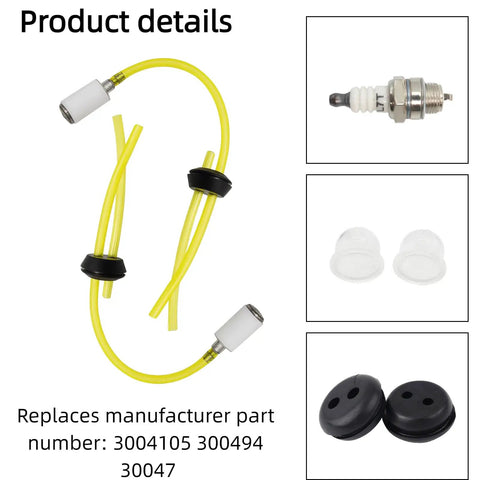 Two Hole Grommet Fuel Line And Spark Plug Primer Bulb Kit For Earthquake Auger Walk Be Hind Edger With Filters And Lines That Are Awesome Fit Guaranteed To Fix Your Machine Today. Yellow fuel lines, spark plug, bulbs and filters set